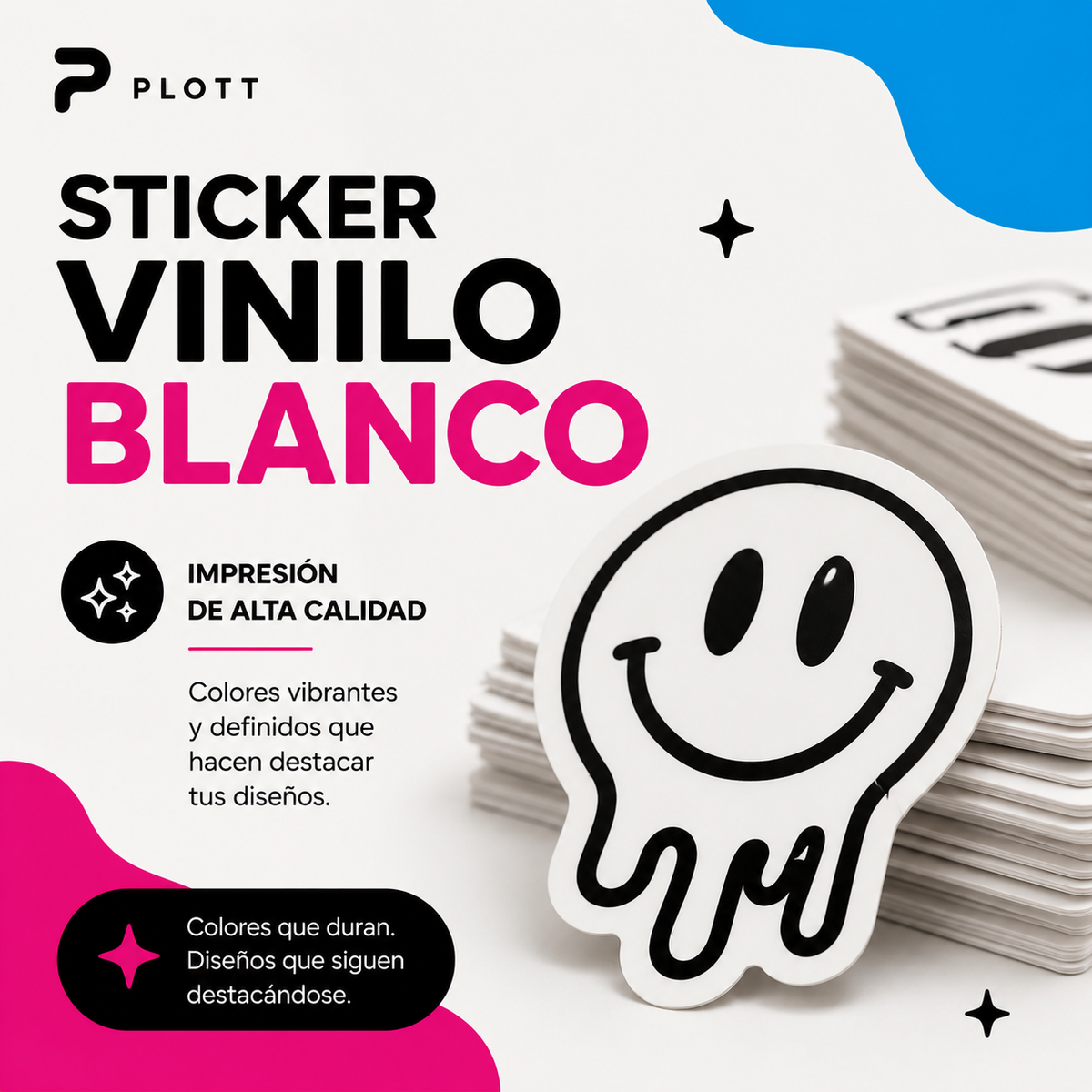 Sticker Vinilo Blanco Personalizados