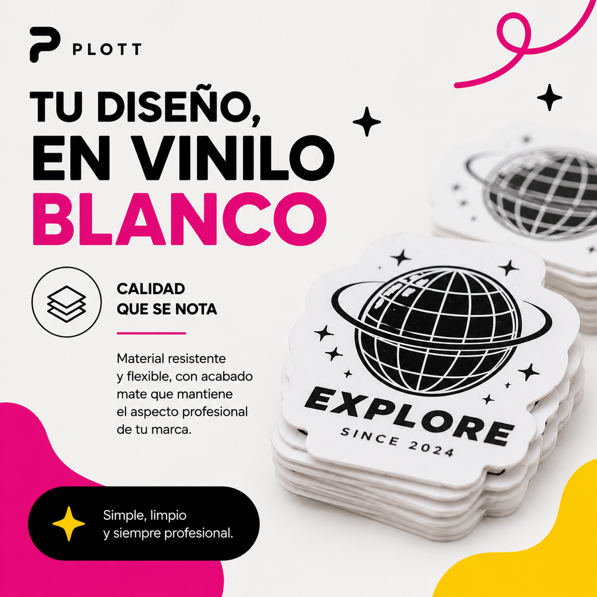 Sticker Vinilo Blanco Personalizados