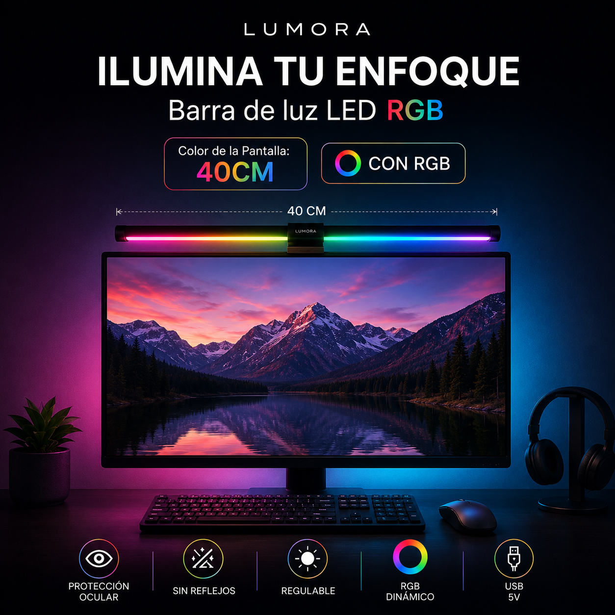 Barra de Luz LED RGB Inteligente