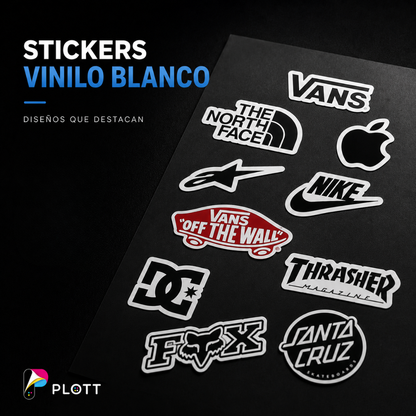 Sticker Vinilo Blanco Personalizados